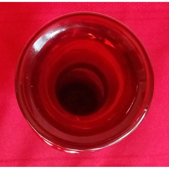 11" Ruby red Glass vase vintage rope design - Picture 4 of 4